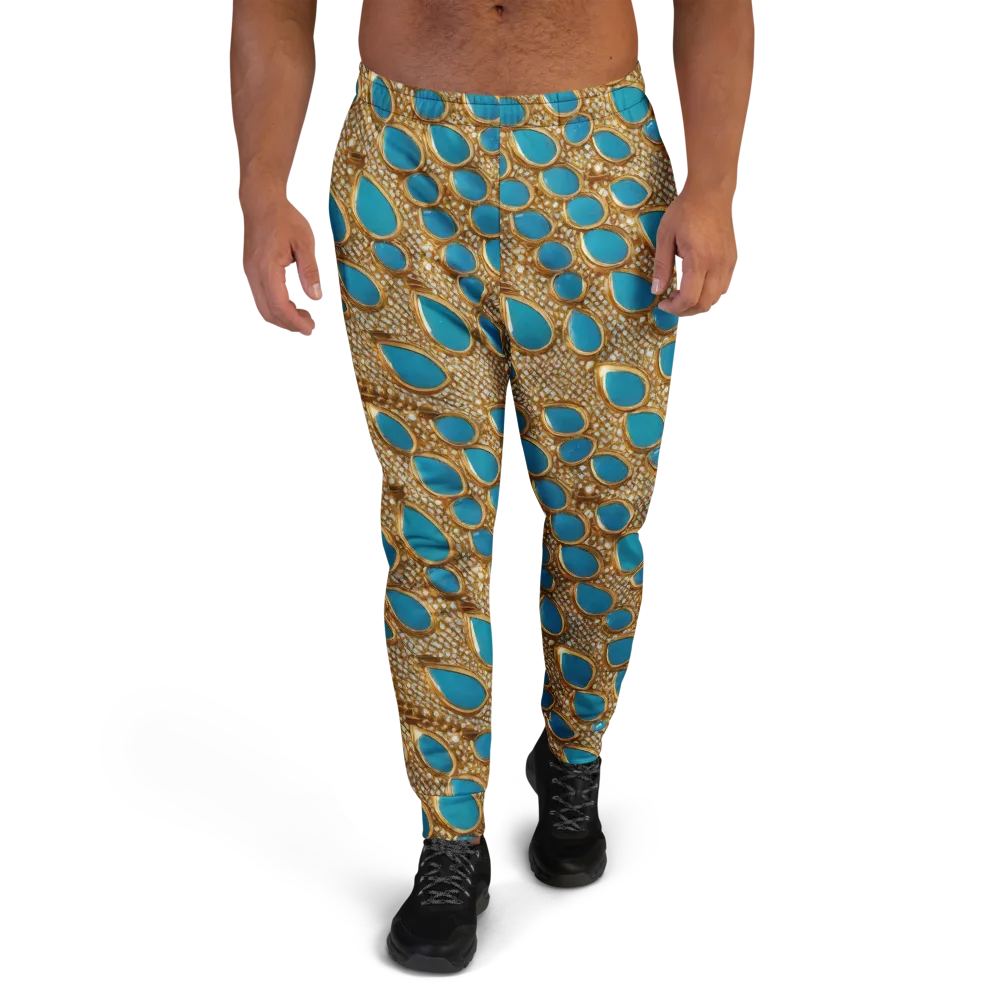Aqua Gilded Mesh on Men's Joggers — Front