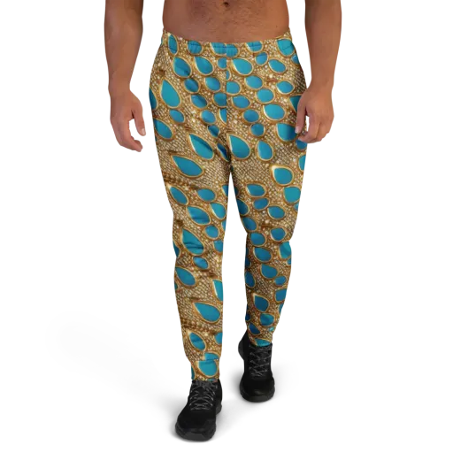 Aqua Gilded Mesh on a Men's Joggers