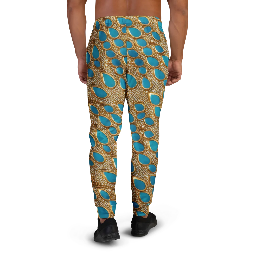 Aqua Gilded Mesh on Men's Joggers — Back
