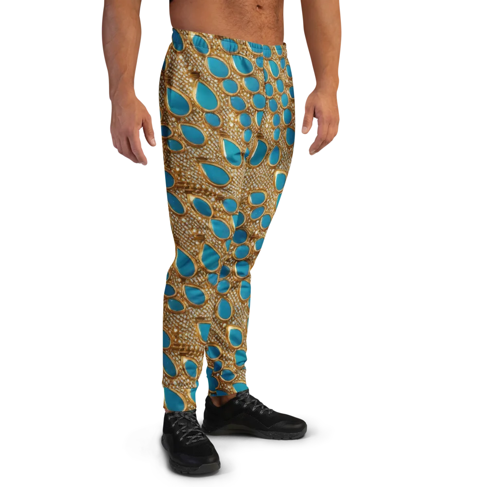 Aqua Gilded Mesh on Men's Joggers — Right