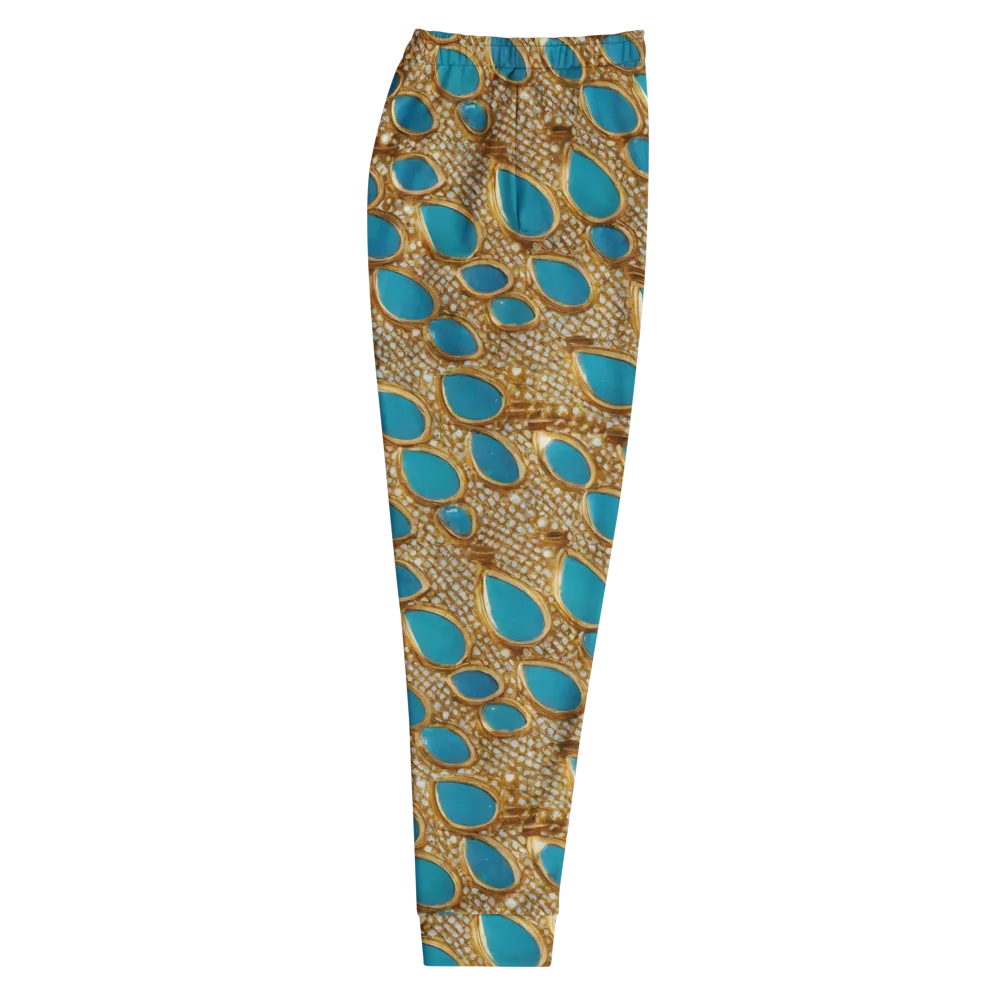Aqua Gilded Mesh on Men's Joggers — Right