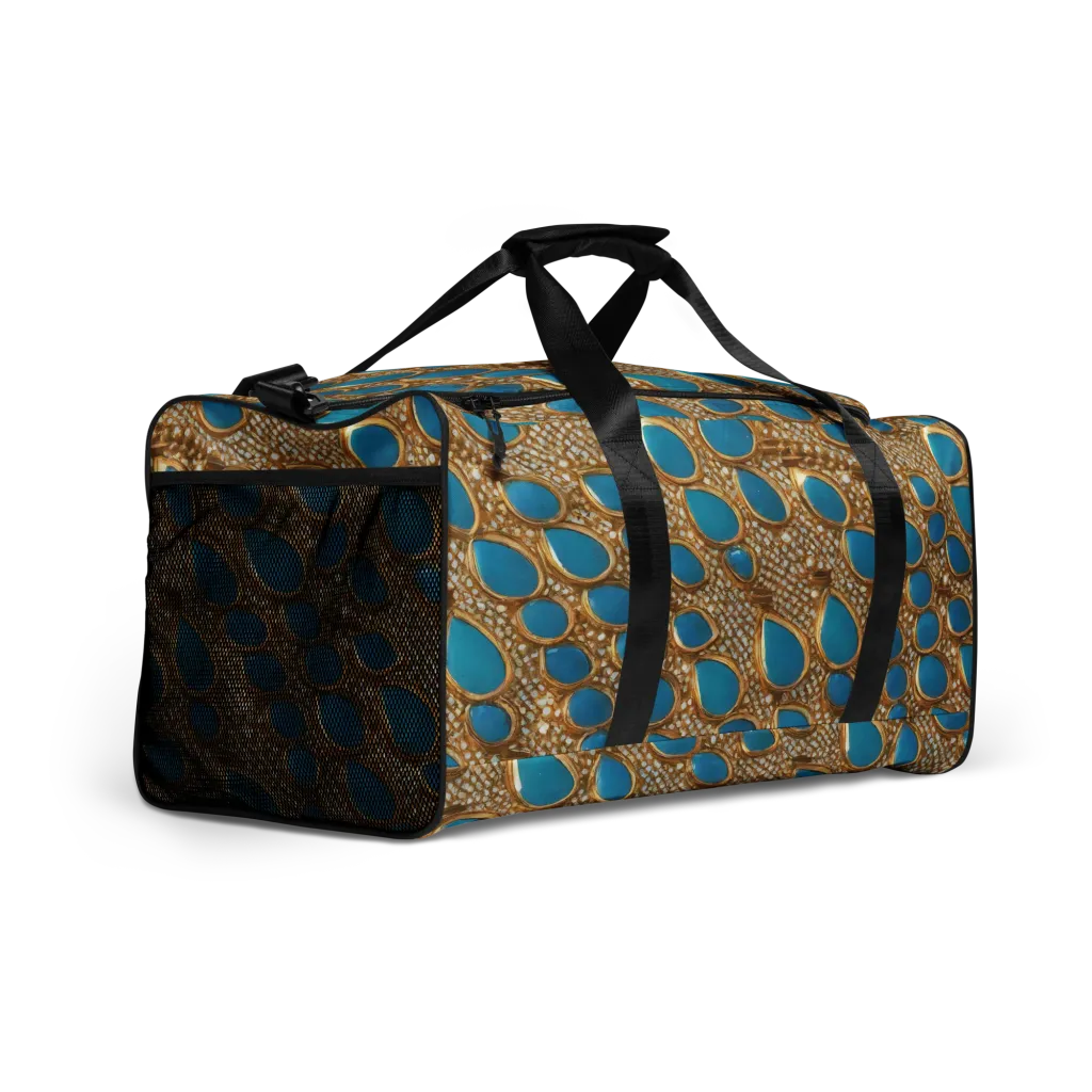 Aqua Gilded Mesh on Duffle Bag — Right Front