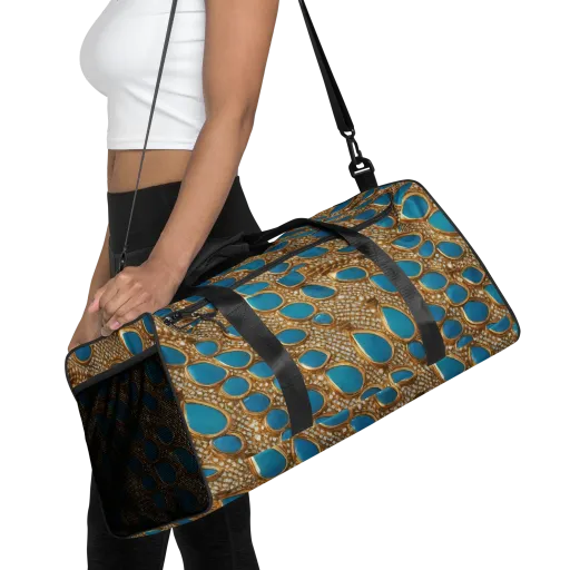 Aqua Gilded Mesh on a Duffle Bag