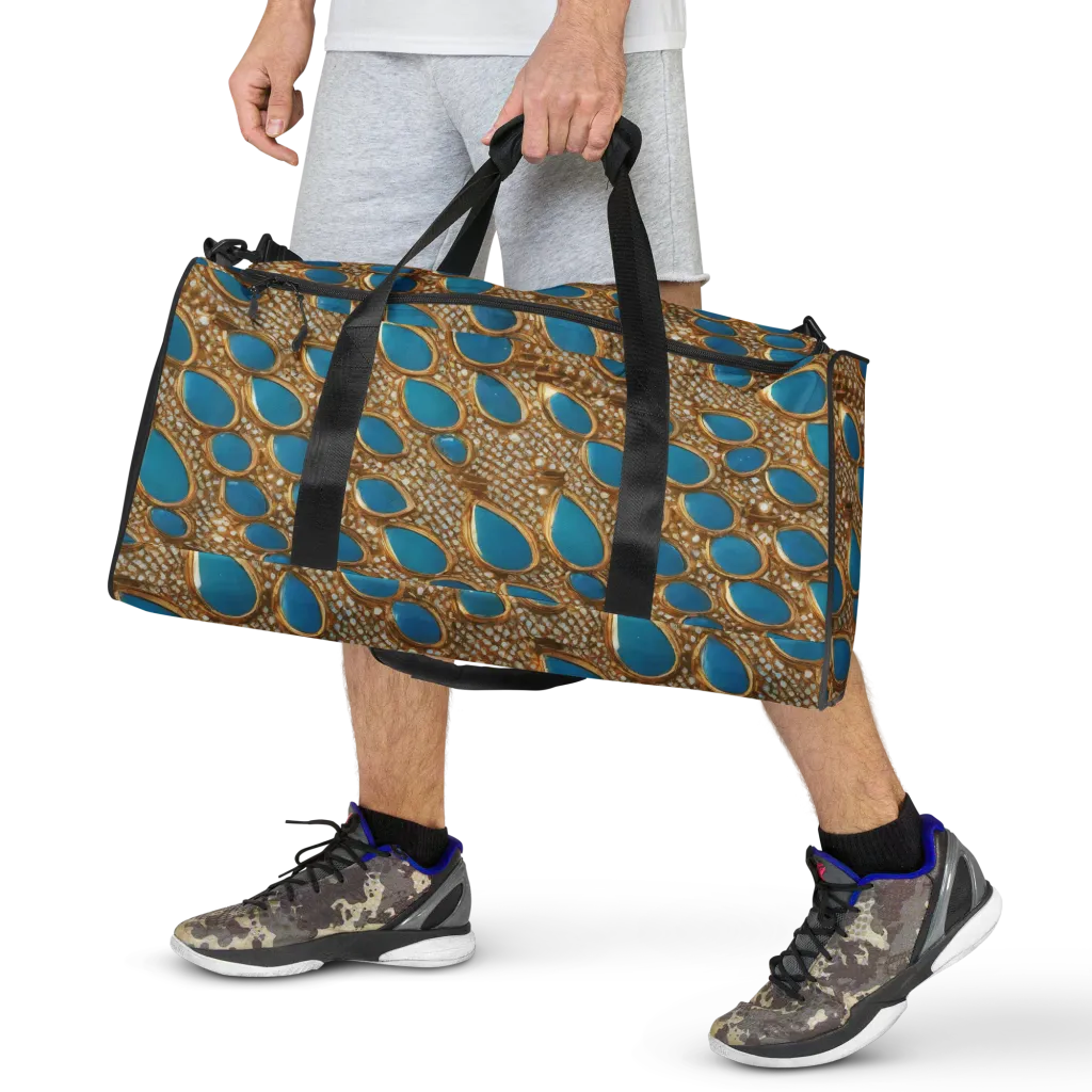 Aqua Gilded Mesh on Duffle Bag — Front