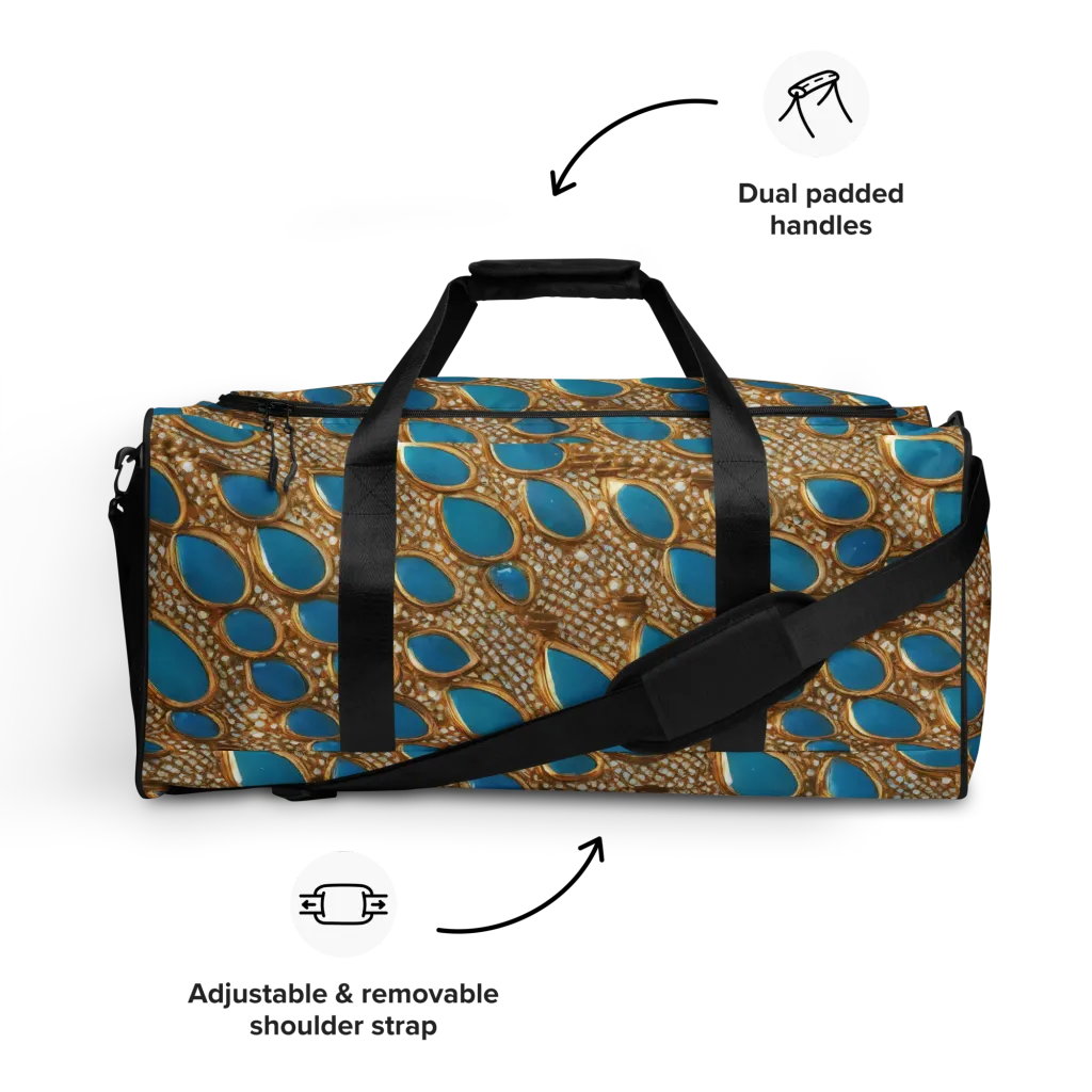 Aqua Gilded Mesh on Duffle Bag — Front