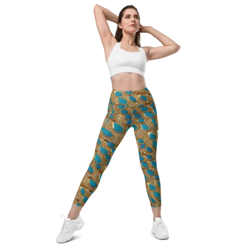 Aqua Gilded Mesh on a Leggings with Pockets