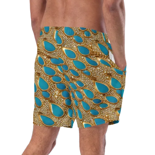 Aqua Gilded Mesh on a Swim Trunks