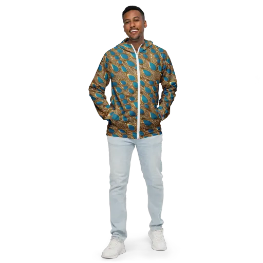 Aqua Gilded Mesh on a Men's Windbreaker
