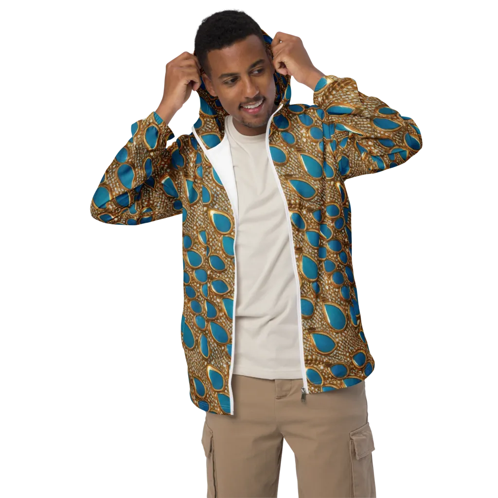Aqua Gilded Mesh on Men's Windbreaker — Front