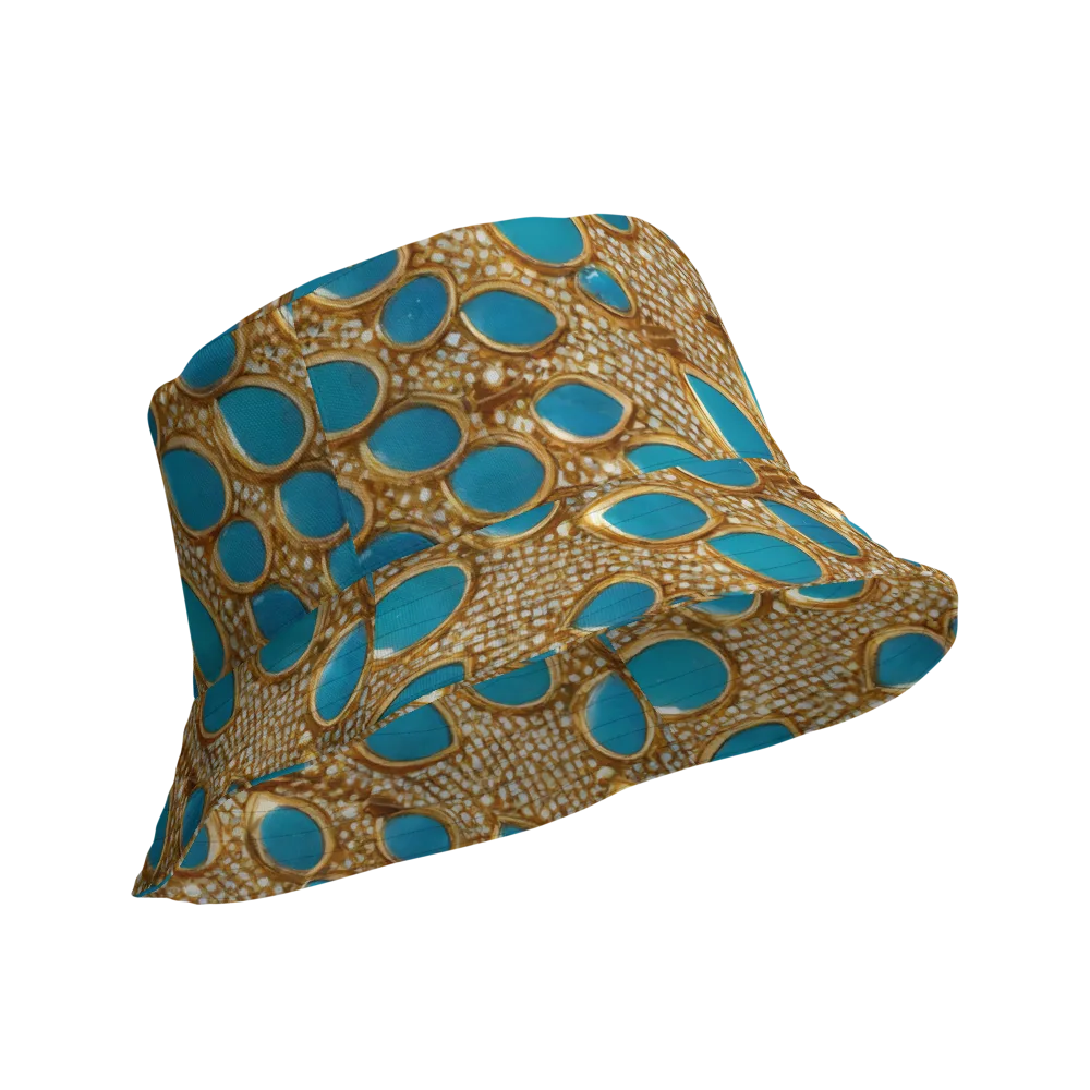 Aqua Gilded Mesh on Reversible Bucket Hat — Product details Outside