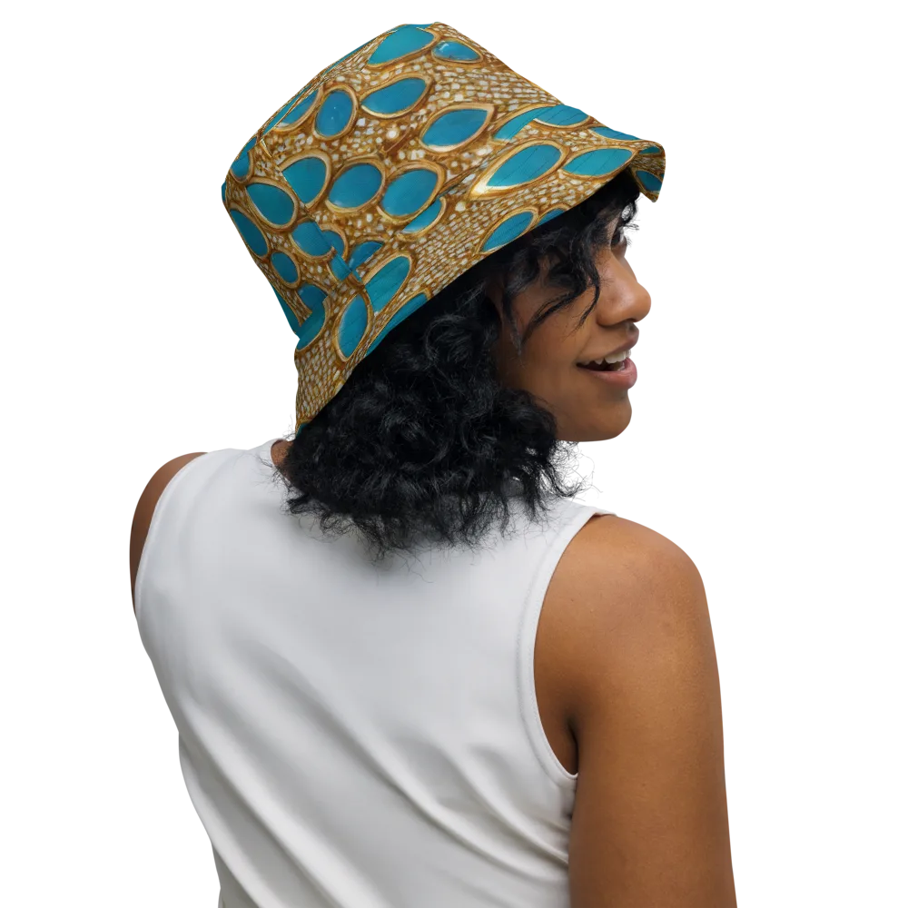 Aqua Gilded Mesh on Reversible Bucket Hat — Right Outside