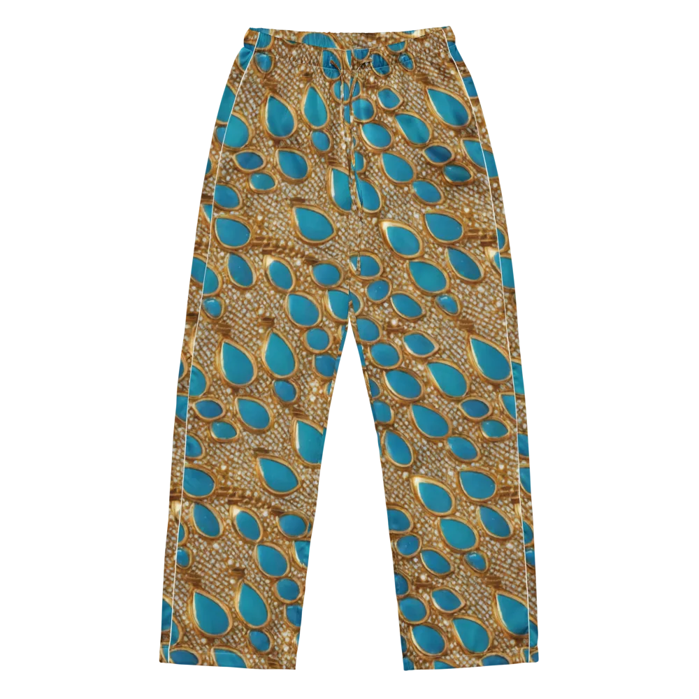Aqua Gilded Mesh on Women's Pajama Pants — Front