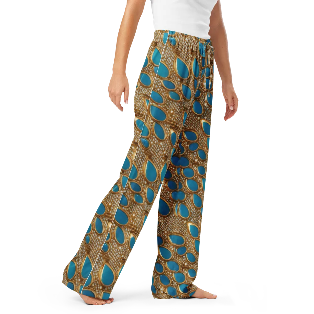 Aqua Gilded Mesh on Women's Pajama Pants — Right Front
