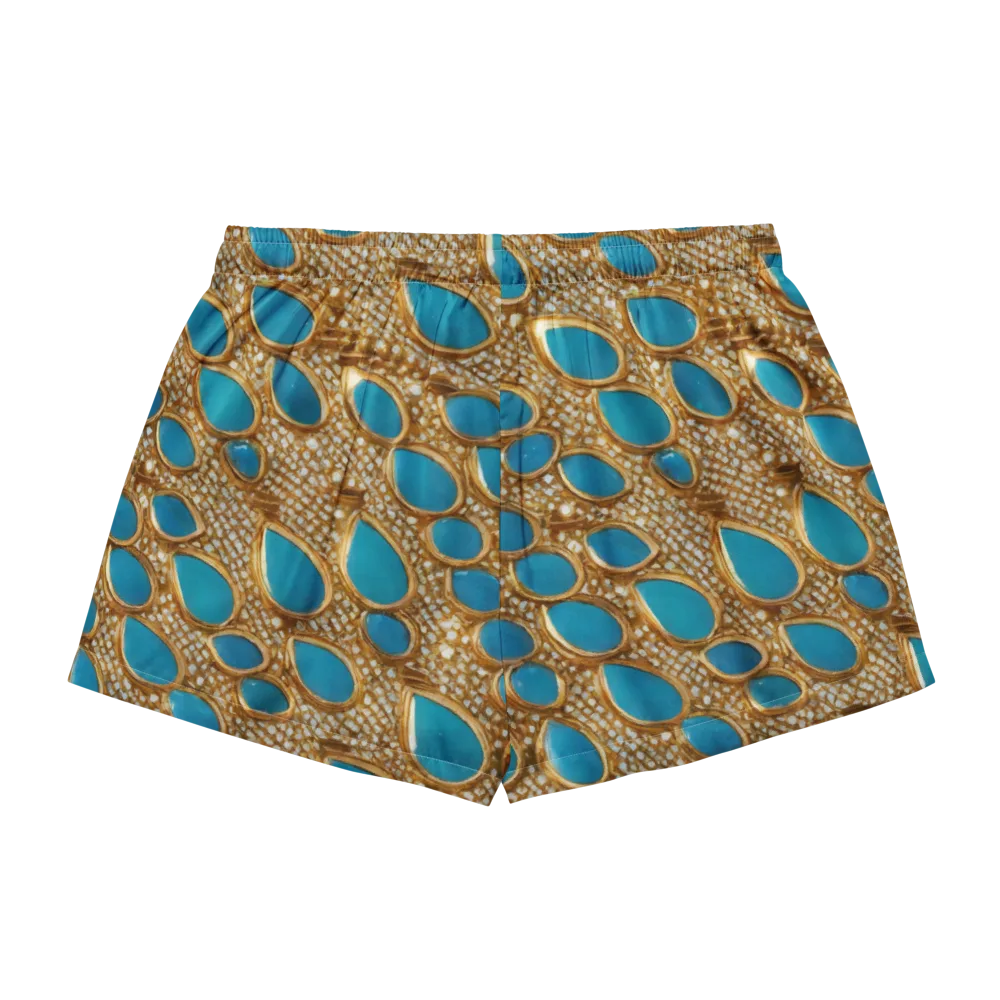 Aqua Gilded Mesh on Women's Pajama Shorts — Back