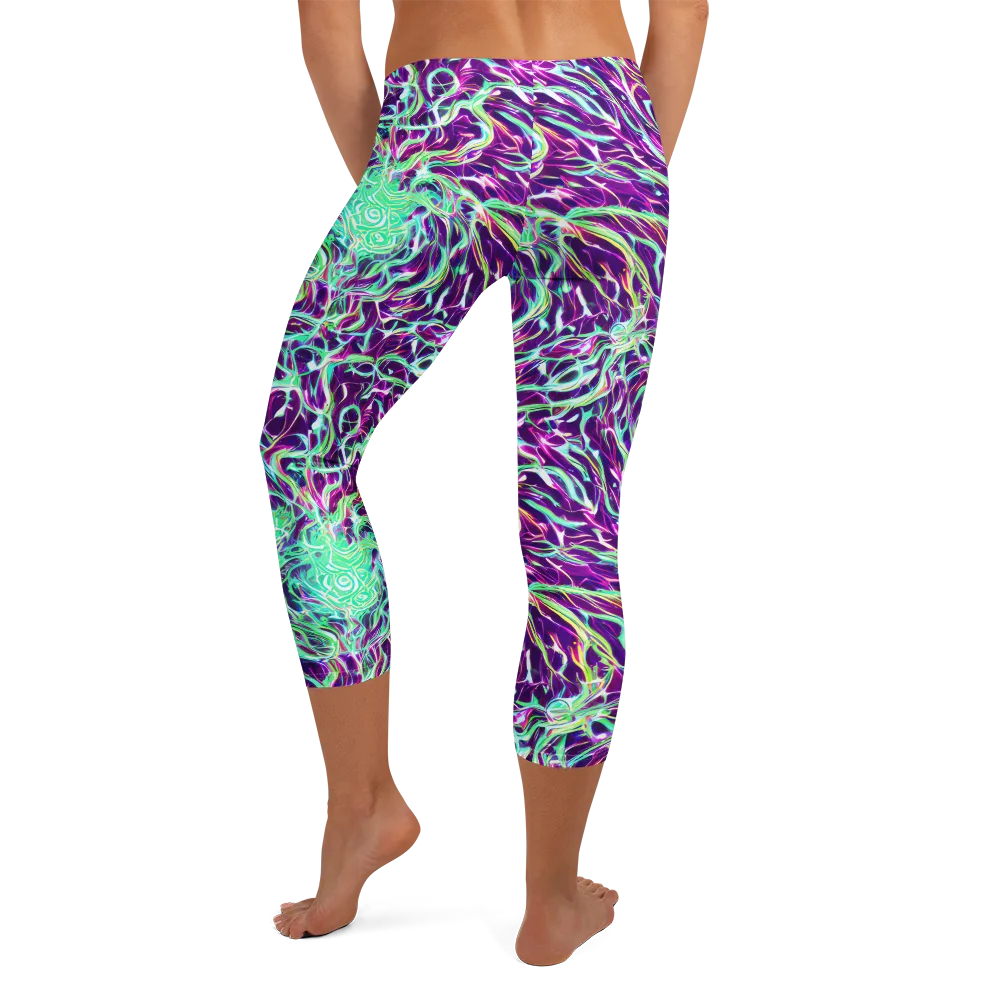 Vivid Nebula on Capri Leggings — Back