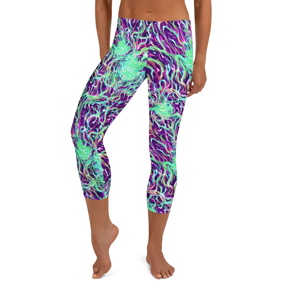 Vivid Nebula on Capri Leggings — Front