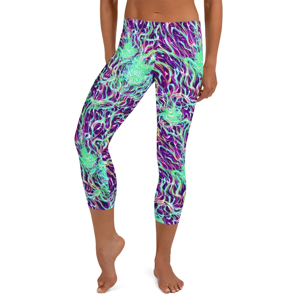 Vivid Nebula on Capri Leggings — Front