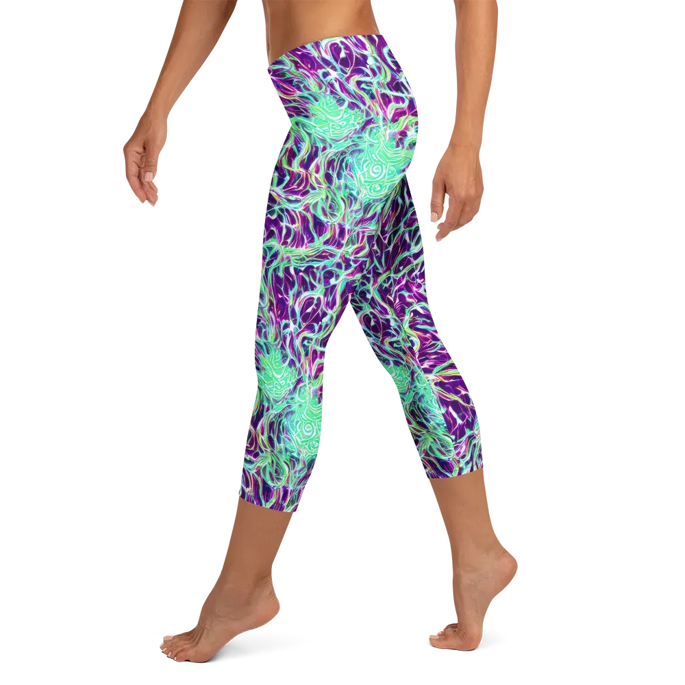 Vivid Nebula on Capri Leggings — Left