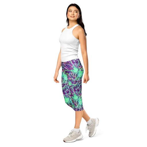 Vivid Nebula on a Capri Leggings