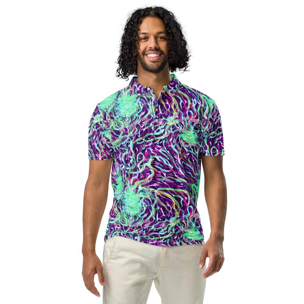 Vivid Nebula on Men's Slim Fit Polo Shirt — Front