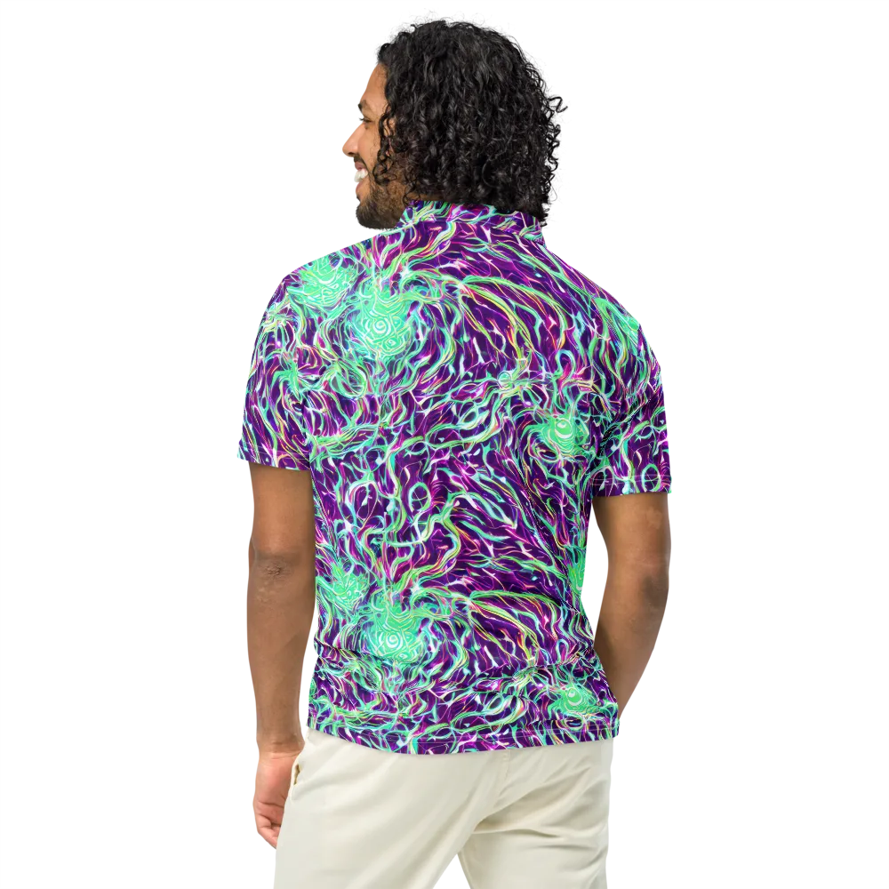 Vivid Nebula on Men's Slim Fit Polo Shirt — Back
