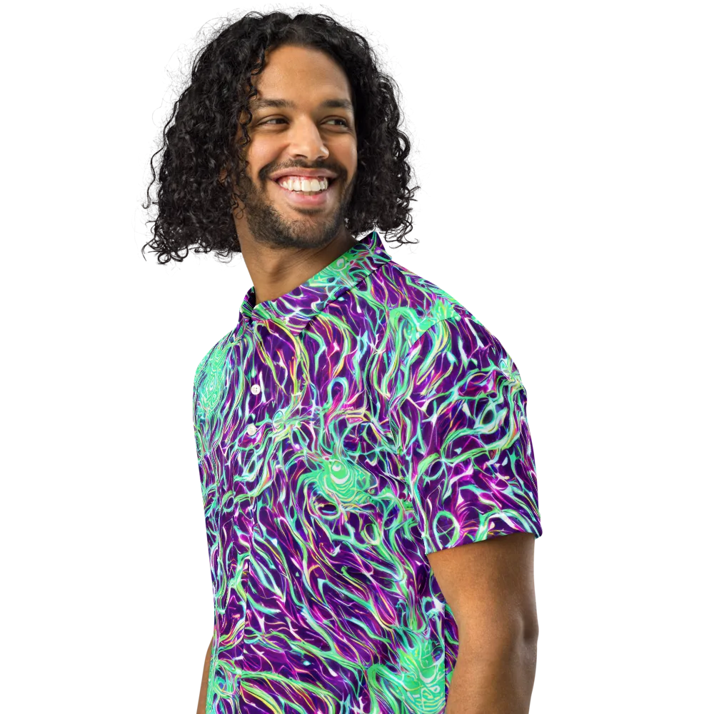 Vivid Nebula on Men's Slim Fit Polo Shirt — Left Front