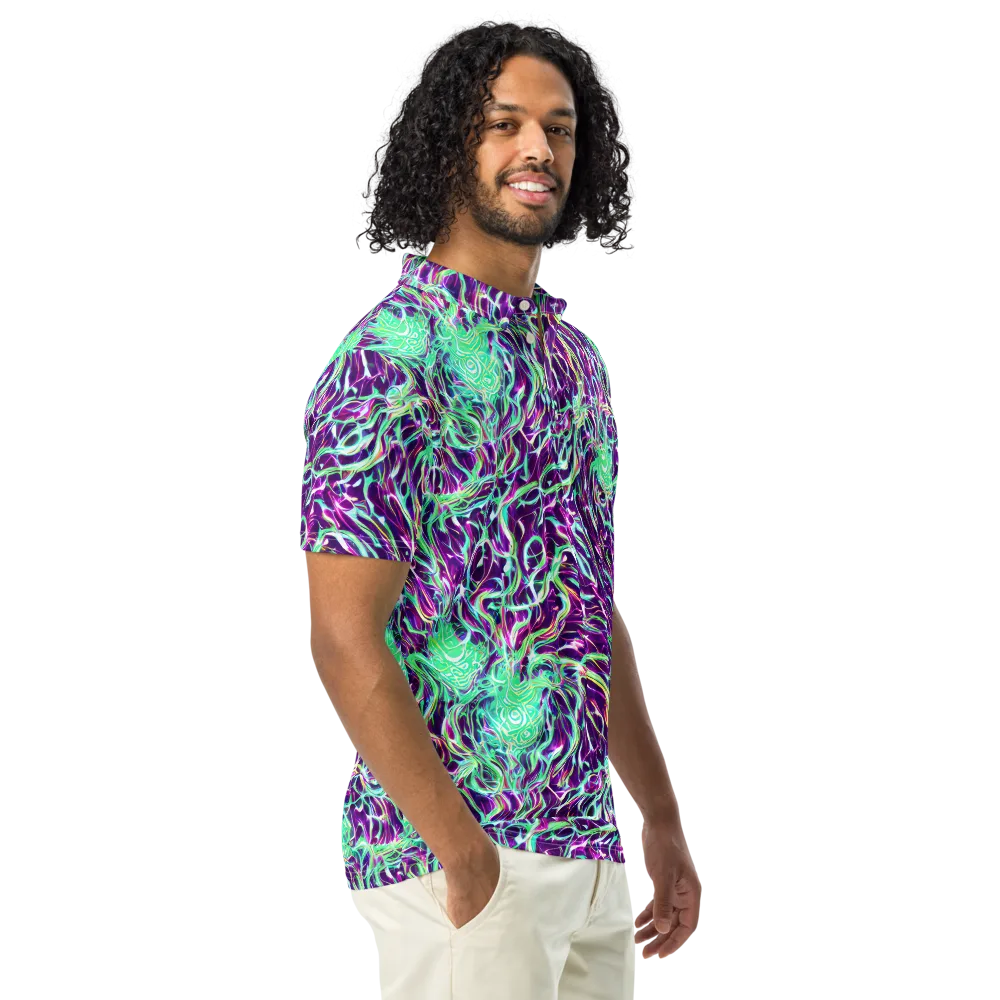 Vivid Nebula on Men's Slim Fit Polo Shirt — Right Front