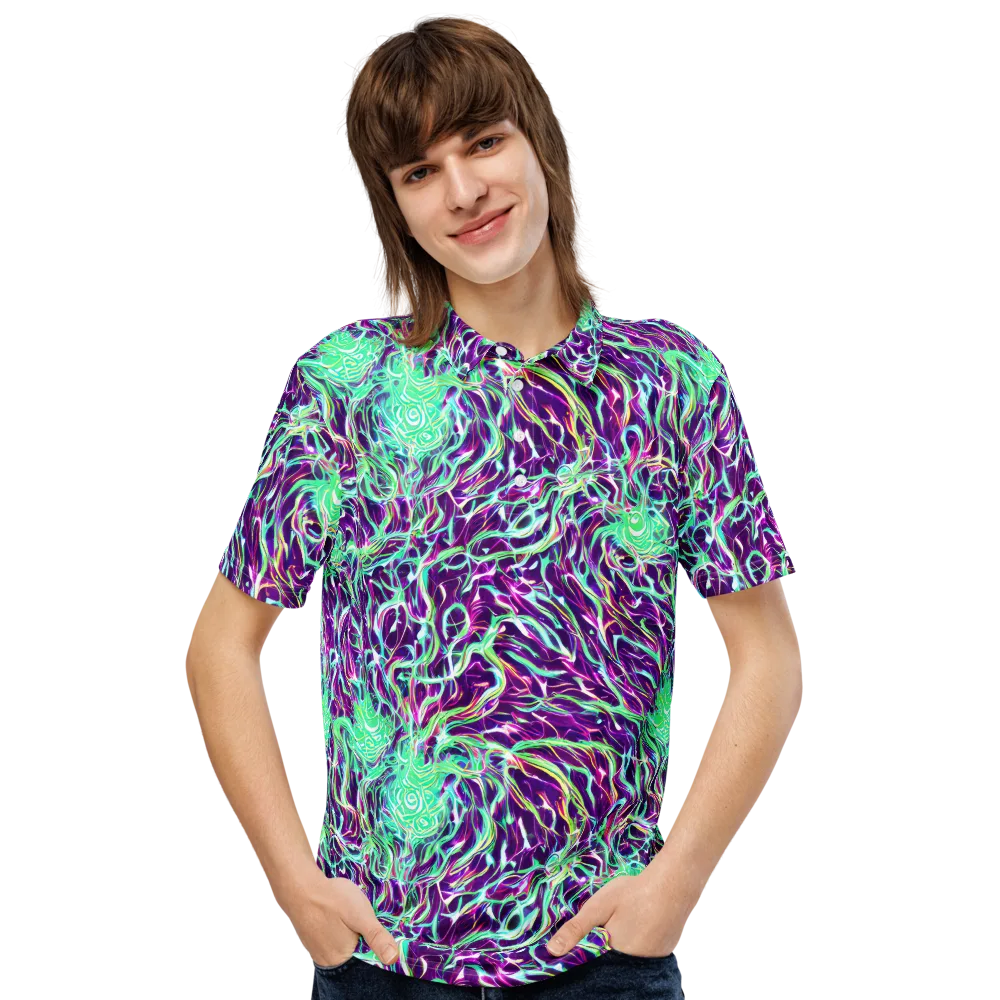 Vivid Nebula on Men's Slim Fit Polo Shirt — Front