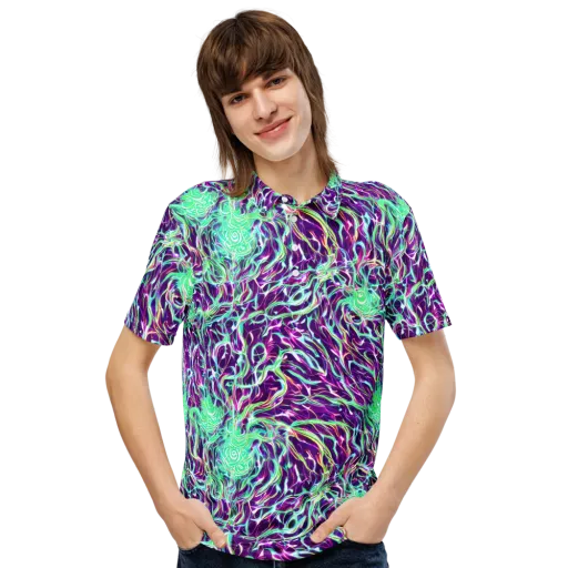 Vivid Nebula on a Men's Slim Fit Polo Shirt