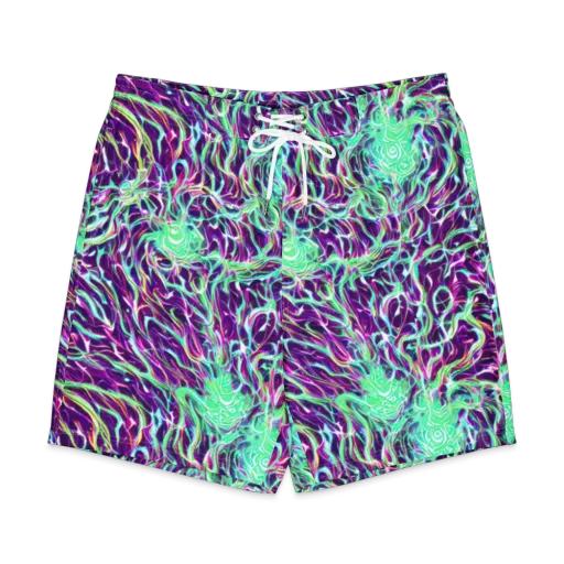 Vivid Nebula on a Men's Board Shorts