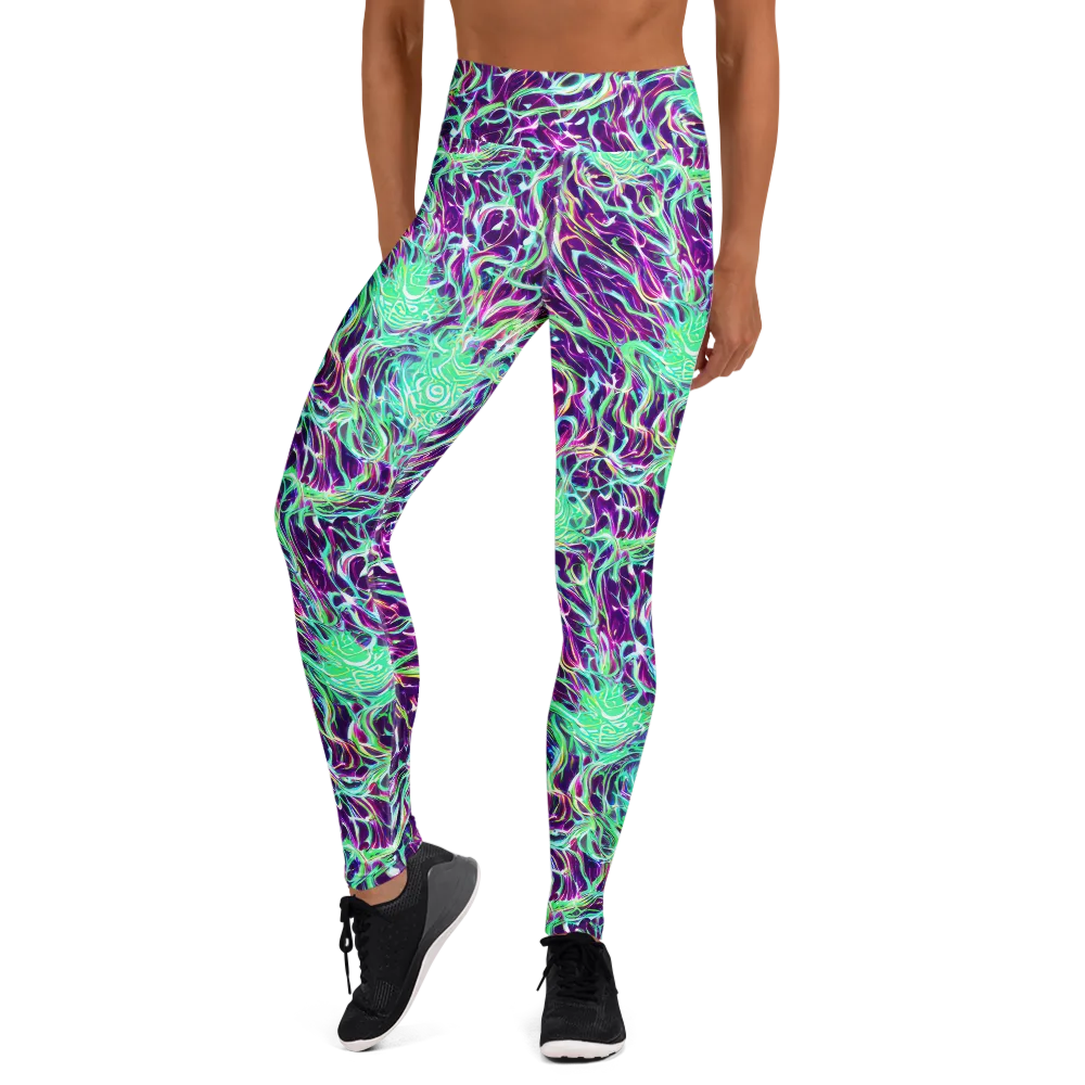 Vivid Nebula on Yoga Leggings — Front