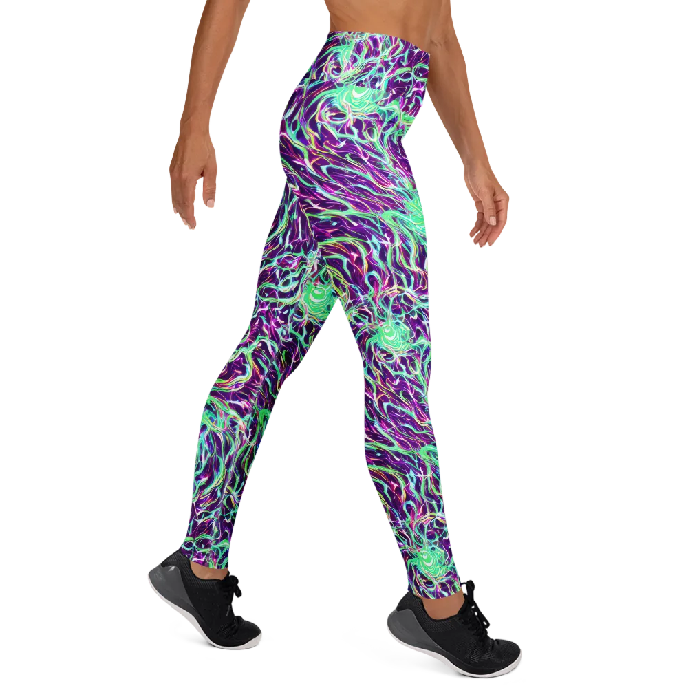 Vivid Nebula on Yoga Leggings — Right