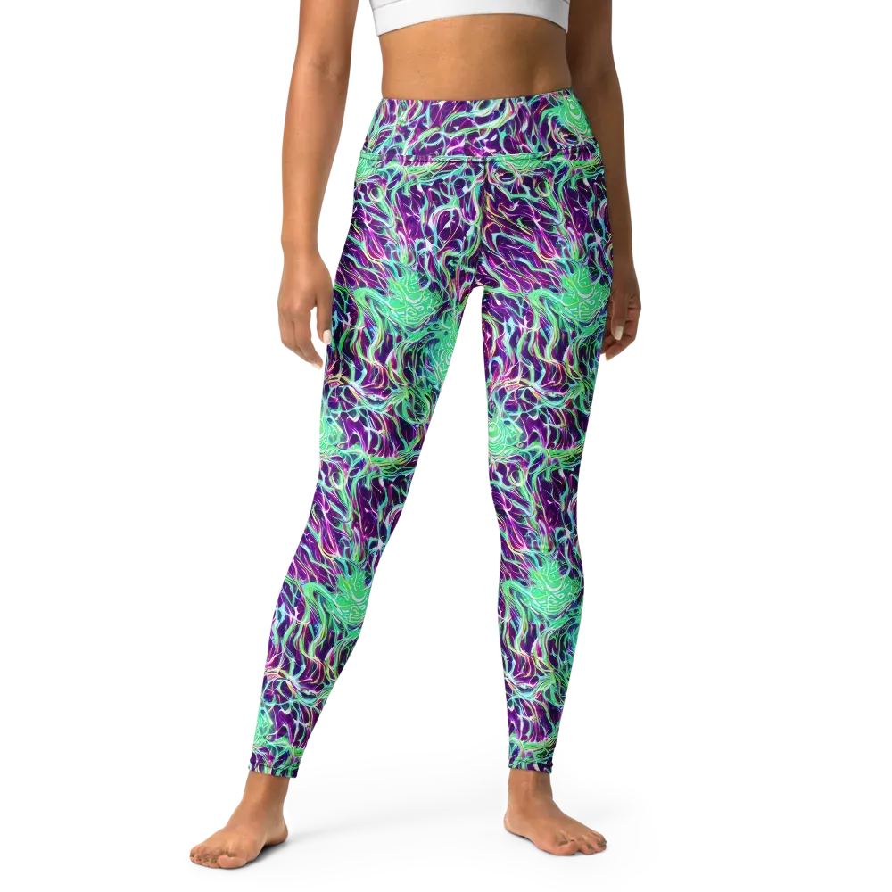 Vivid Nebula on Yoga Leggings — Front