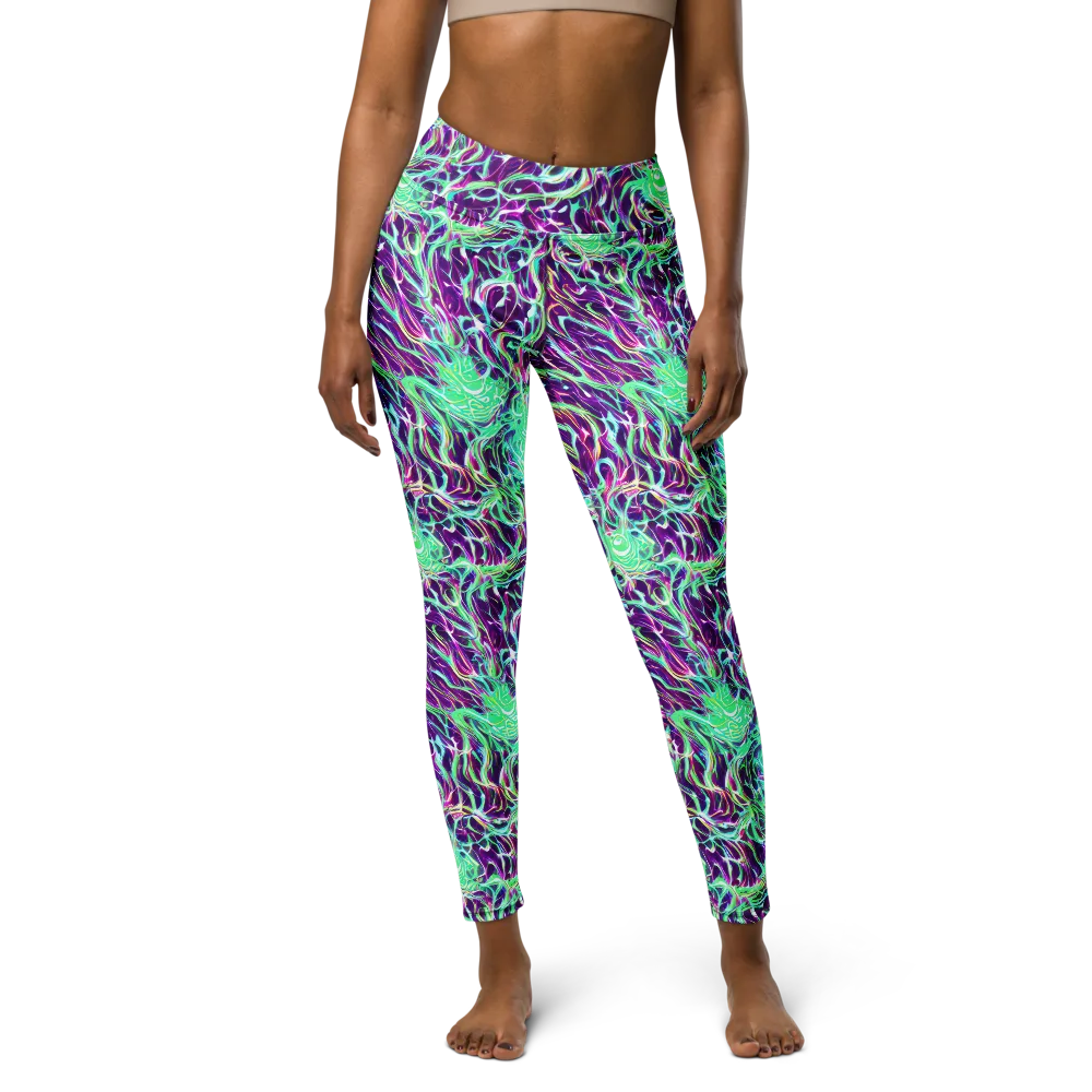 Vivid Nebula on Yoga Leggings — Front