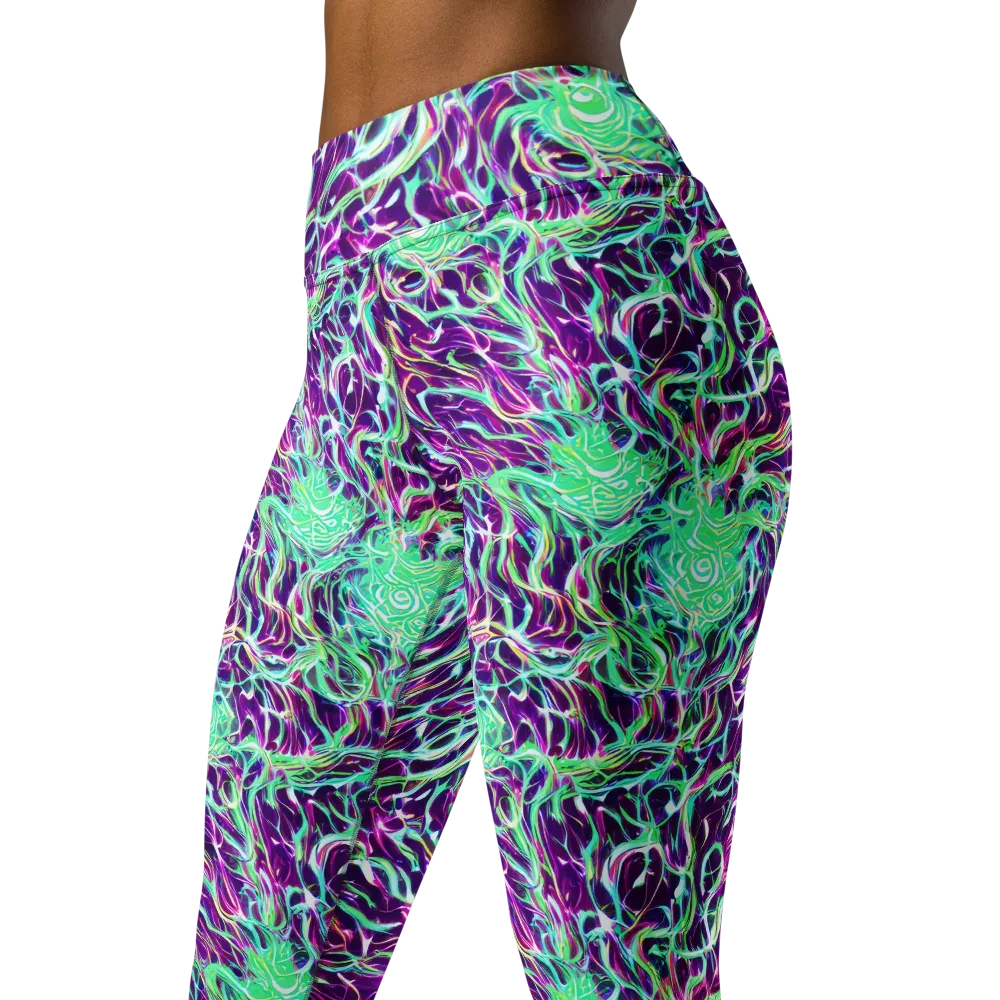 Vivid Nebula on Yoga Leggings — Left Front