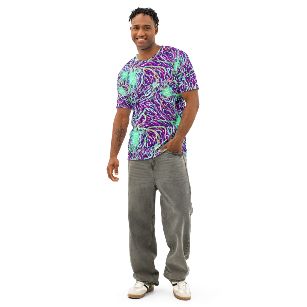 Vivid Nebula on Men's Cotton Crew Neck T-Shirt — Front