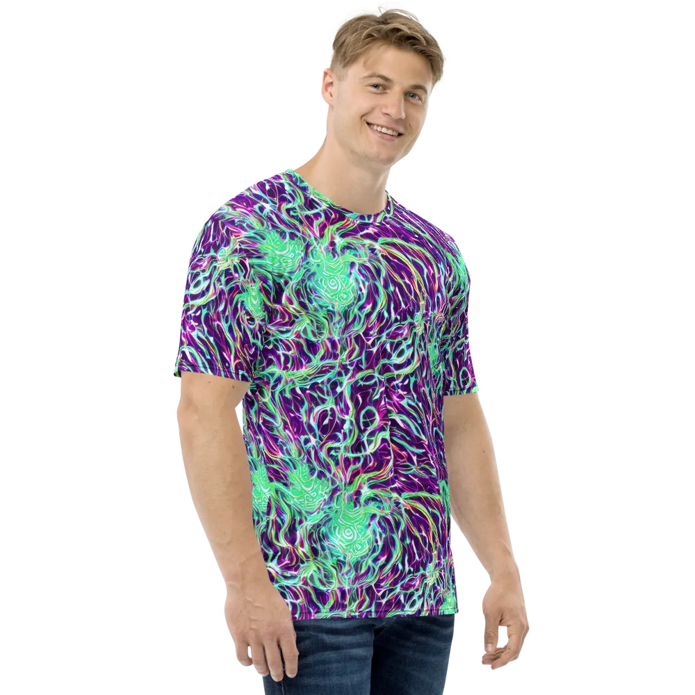 Vivid Nebula on Men's Crew Neck T-Shirt — Right