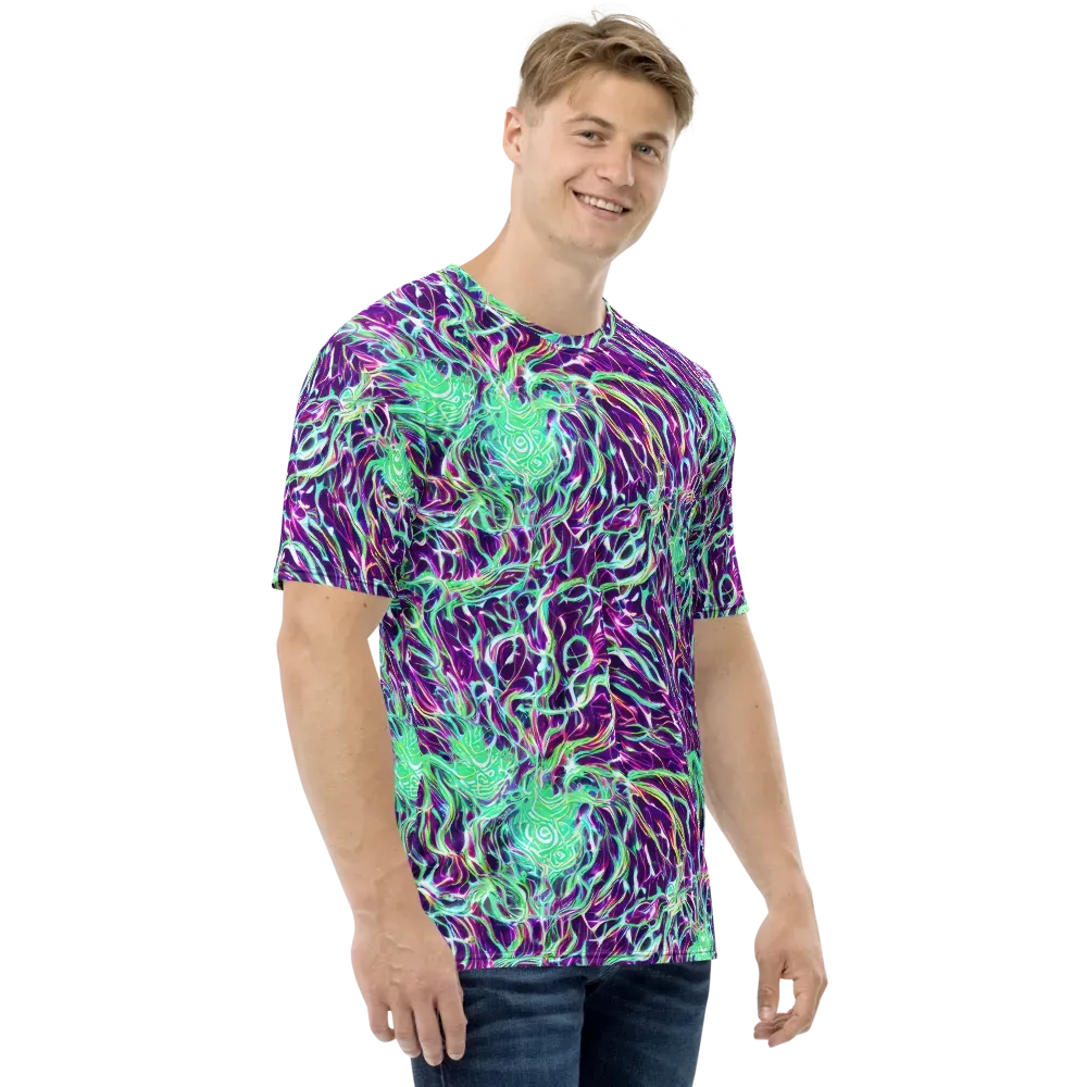 Vivid Nebula on Men's Crew Neck T-Shirt — Right