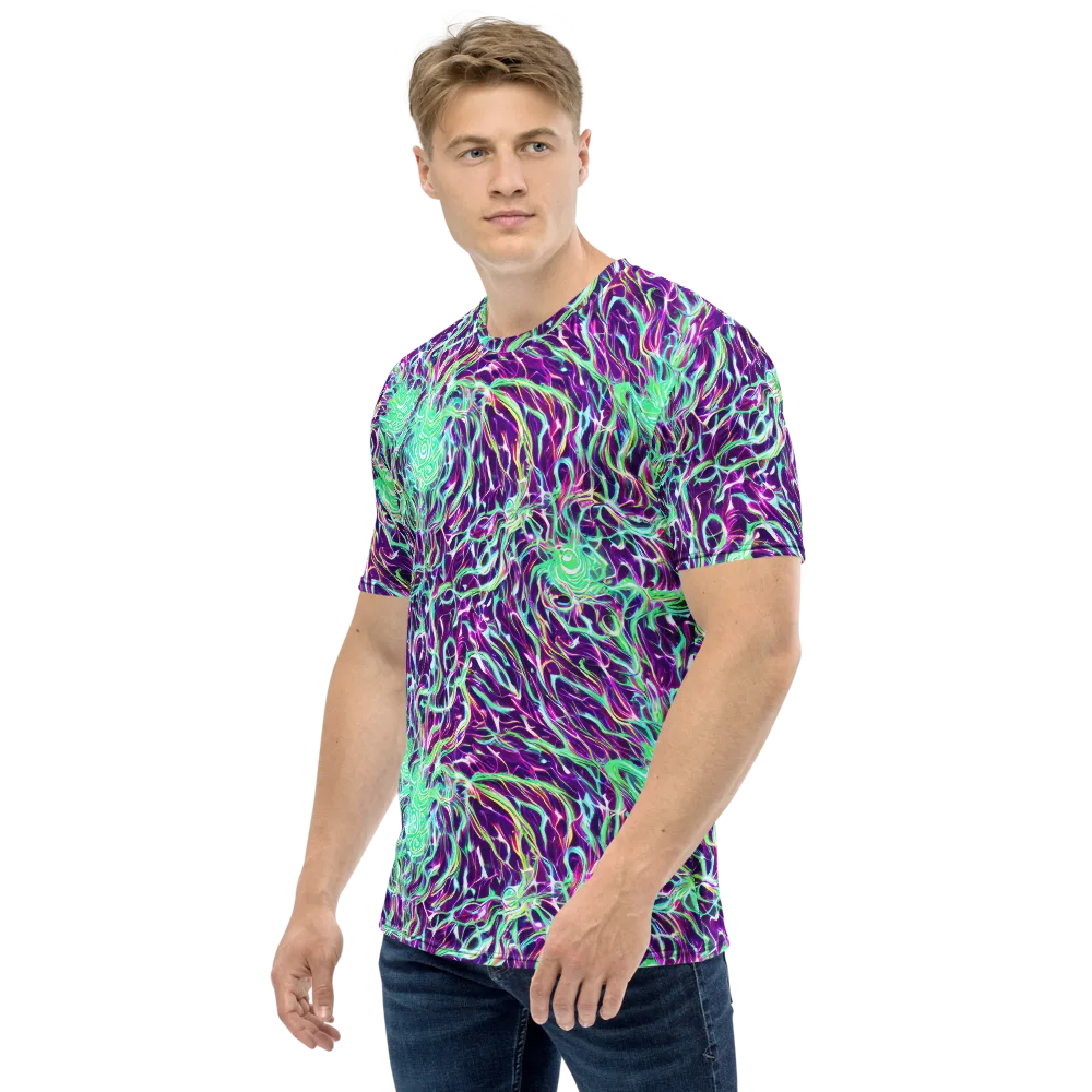 Vivid Nebula on Men's Crew Neck T-Shirt — Left