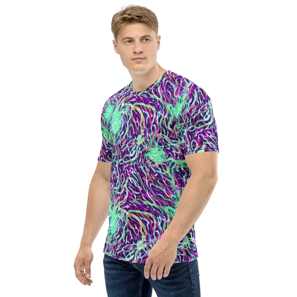 Vivid Nebula on Men's Crew Neck T-Shirt — Left
