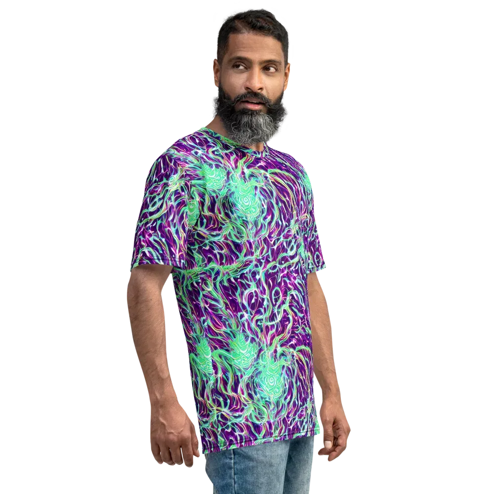 Vivid Nebula on Men's Crew Neck T-Shirt — Right
