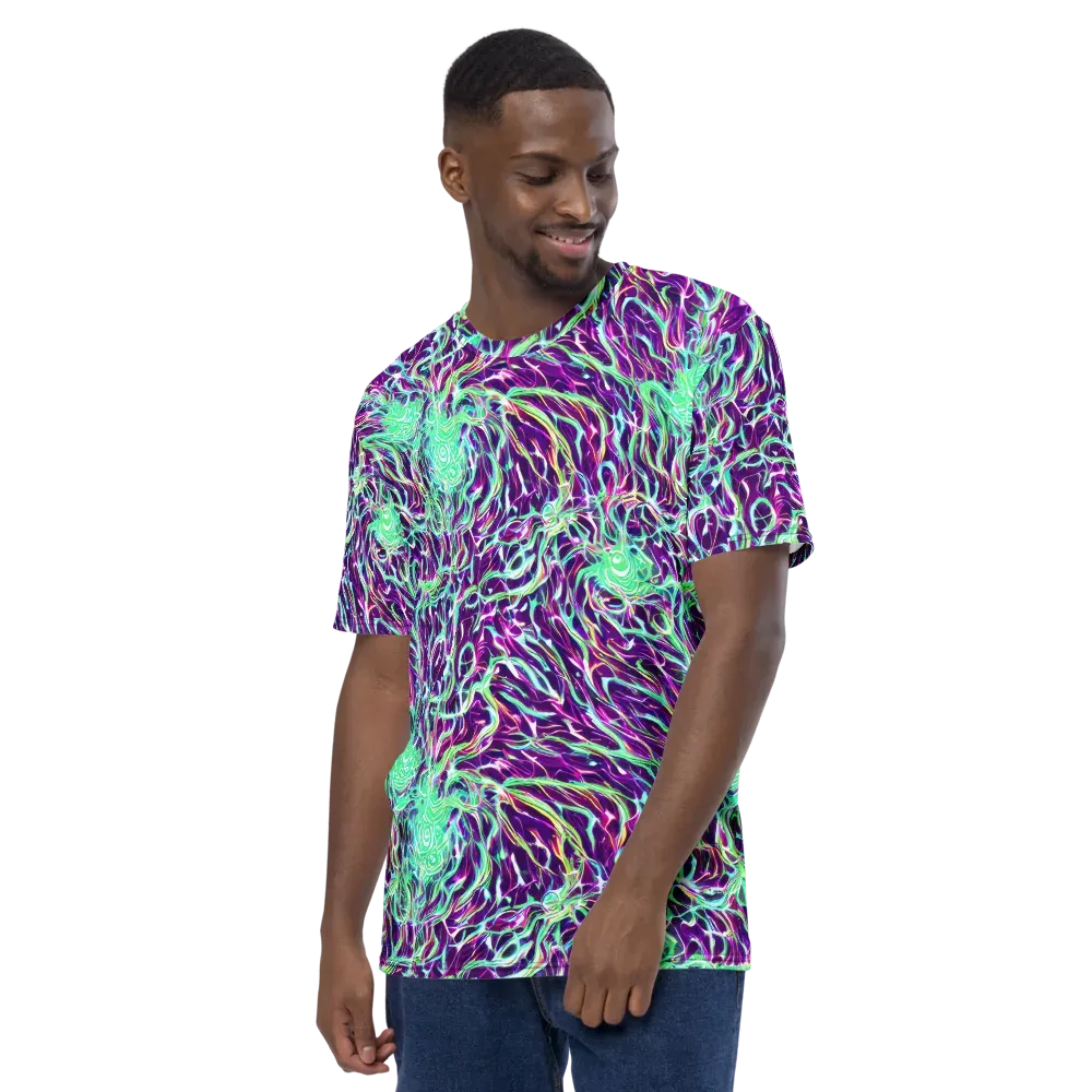 Vivid Nebula on Men's Crew Neck T-Shirt — Left