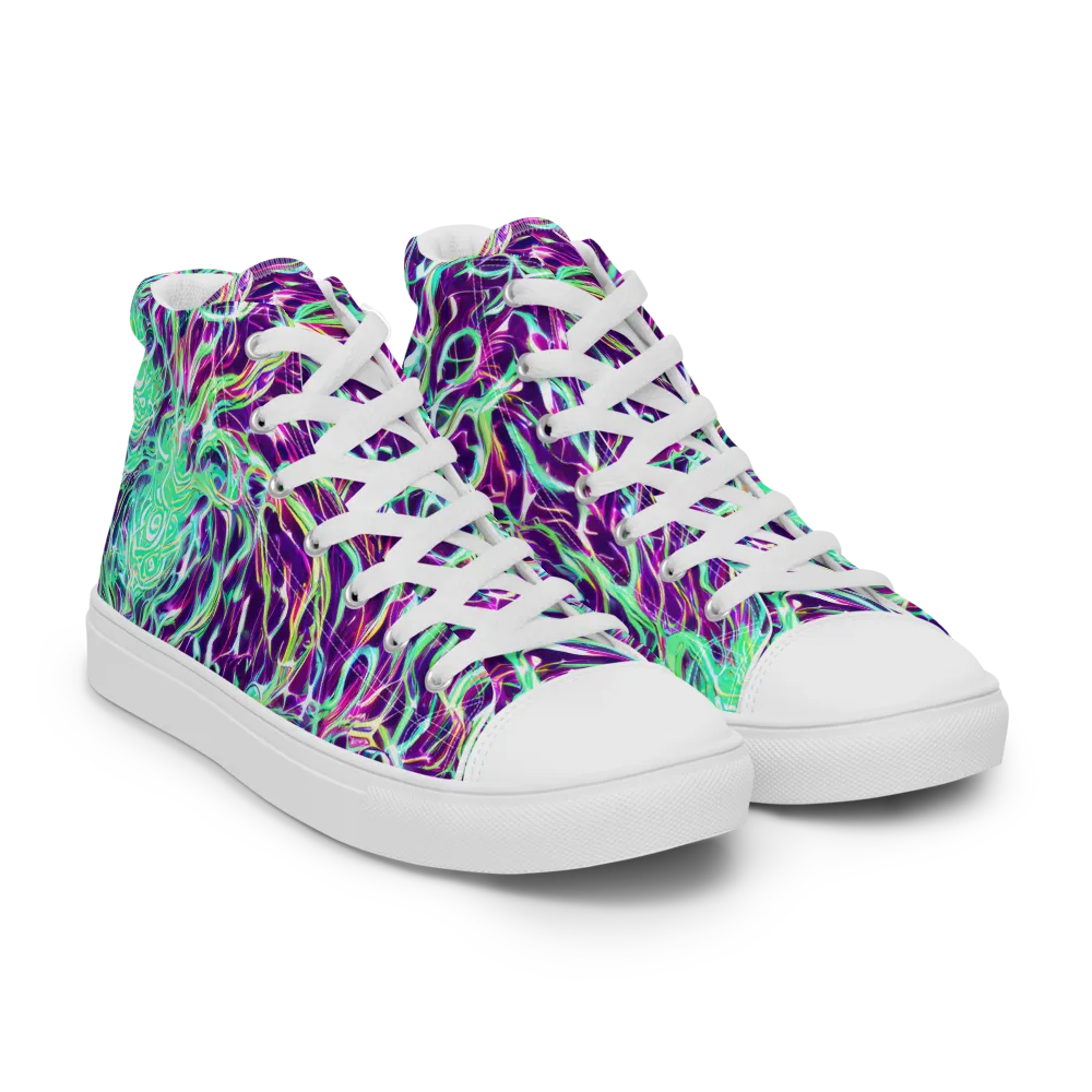 Vivid Nebula on Men's High Top Canvas Shoes — Right Front