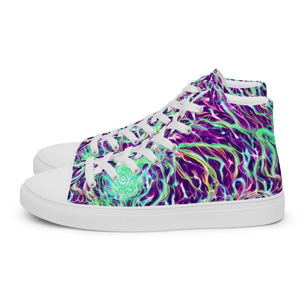 Vivid Nebula on Men's High Top Canvas Shoes — Left