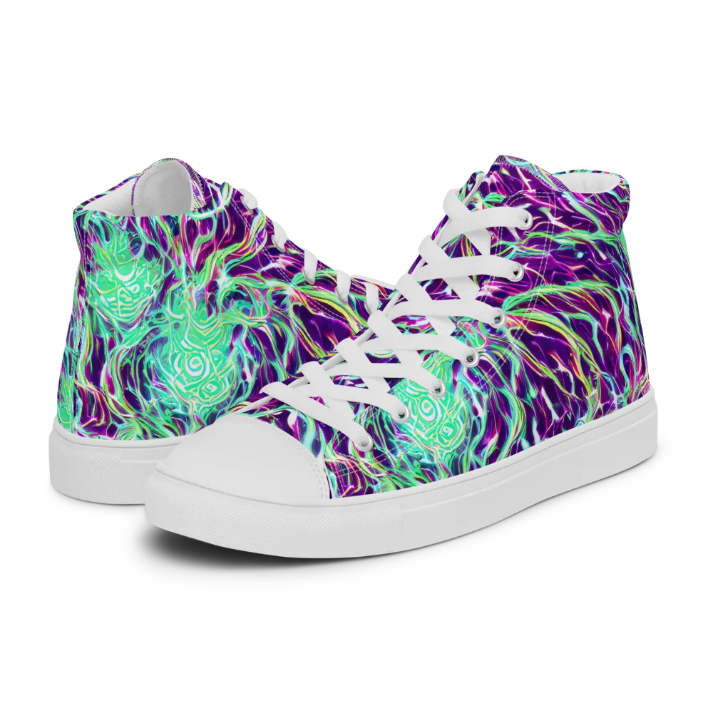 Vivid Nebula on Men's High Top Canvas Shoes — Left