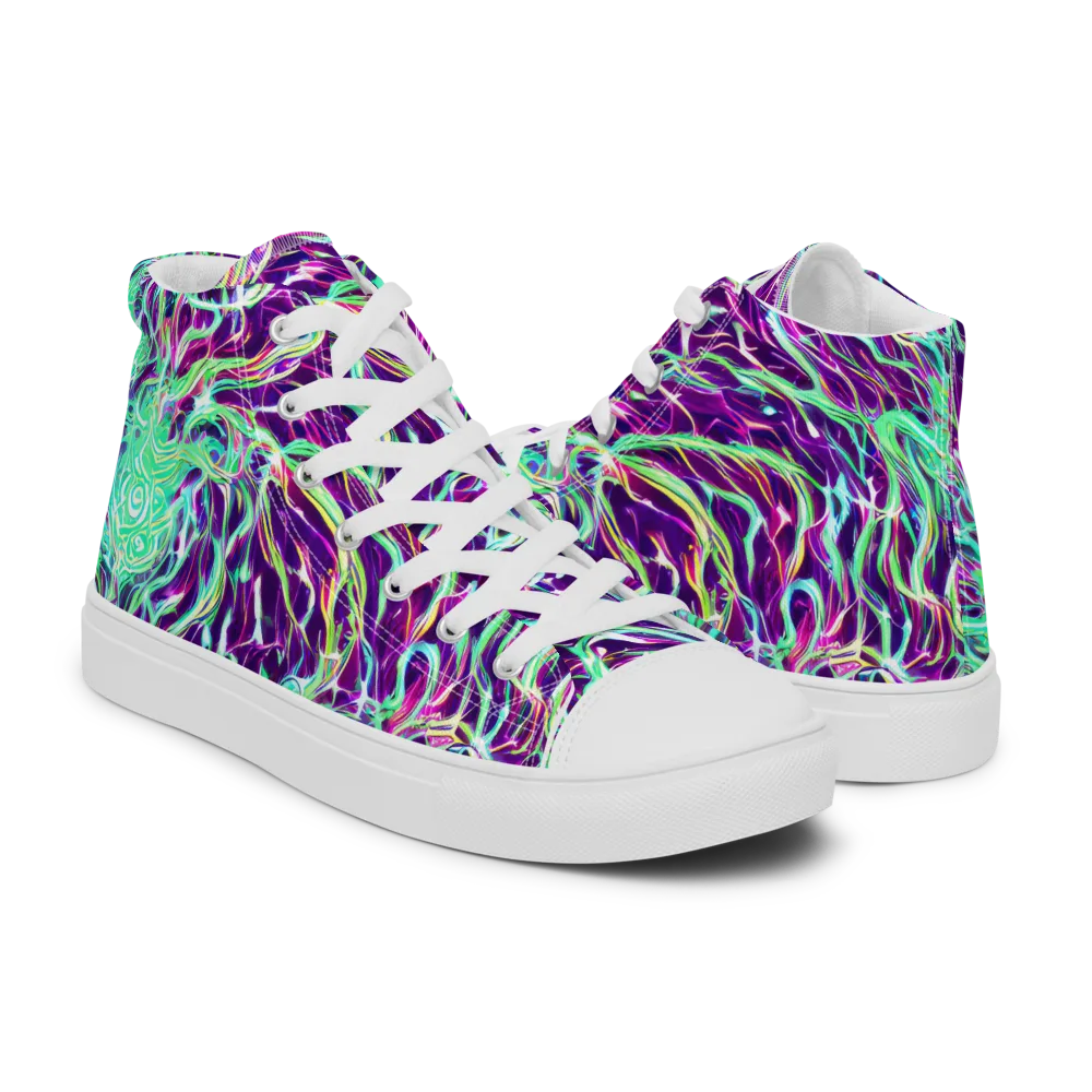 Vivid Nebula on Men's High Top Canvas Shoes — Right
