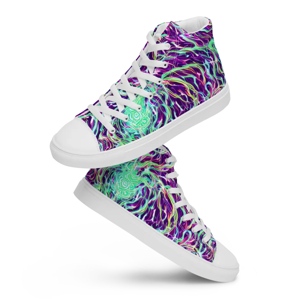 Vivid Nebula on Men's High Top Canvas Shoes — Front