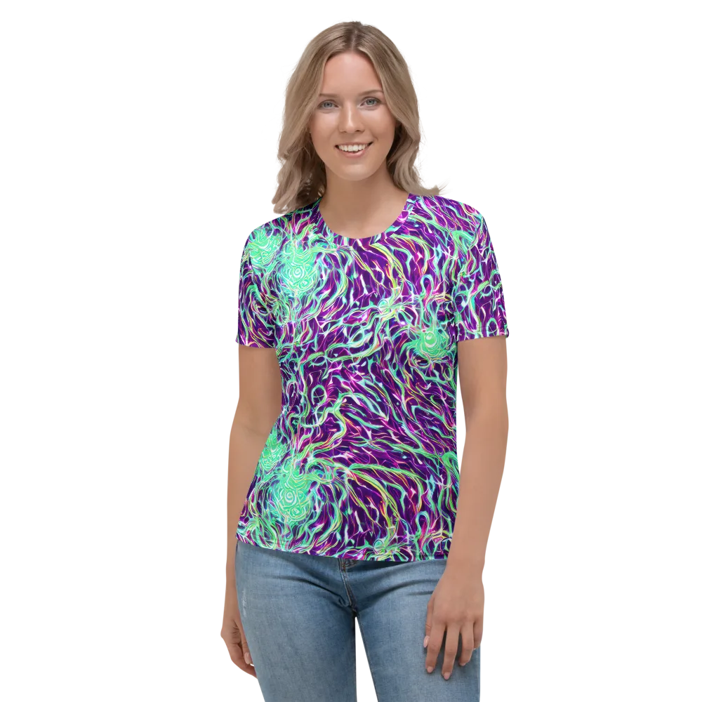 Vivid Nebula on Women's Crew Neck T-Shirt — Front