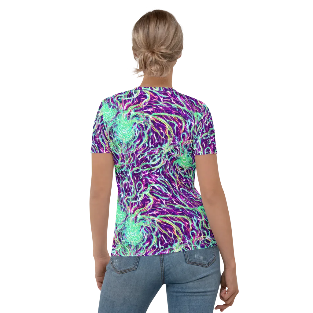Vivid Nebula on Women's Crew Neck T-Shirt — Back