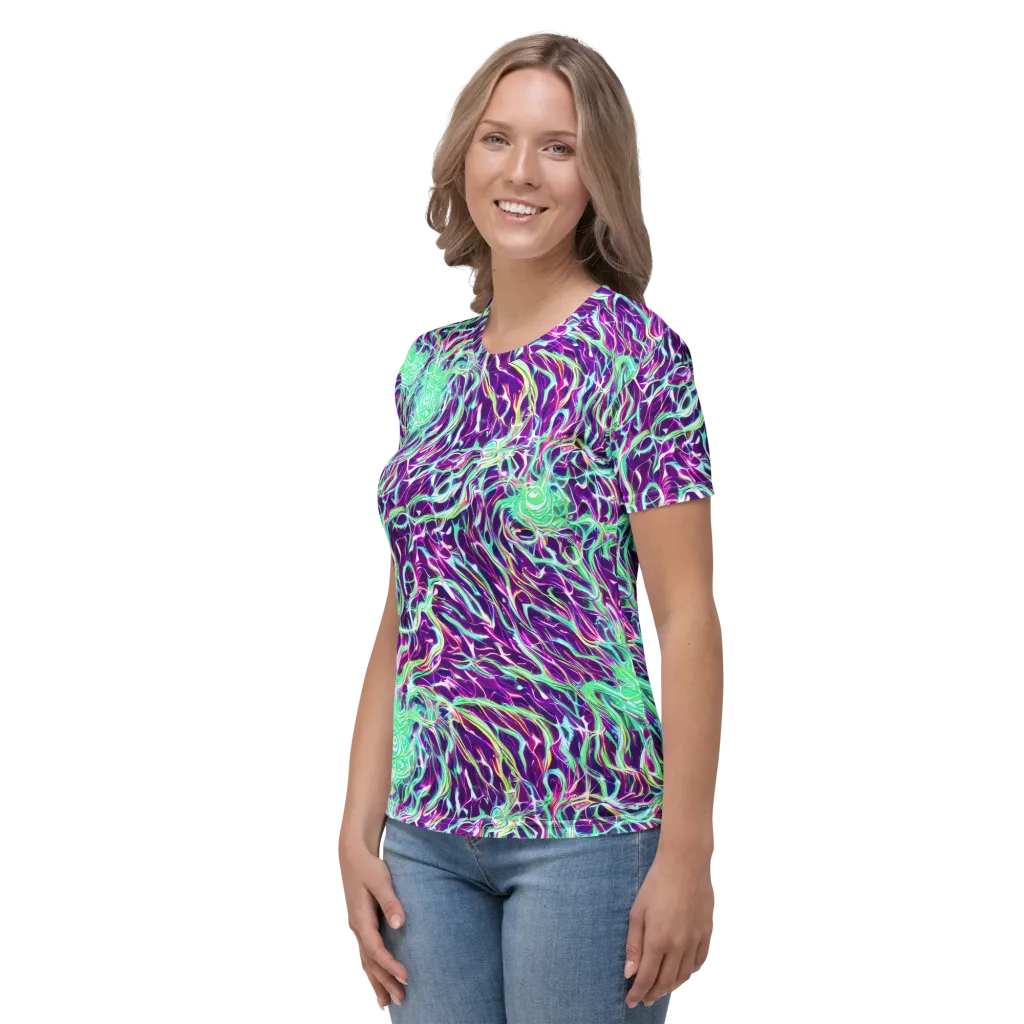 Vivid Nebula on Women's Crew Neck T-Shirt — Left